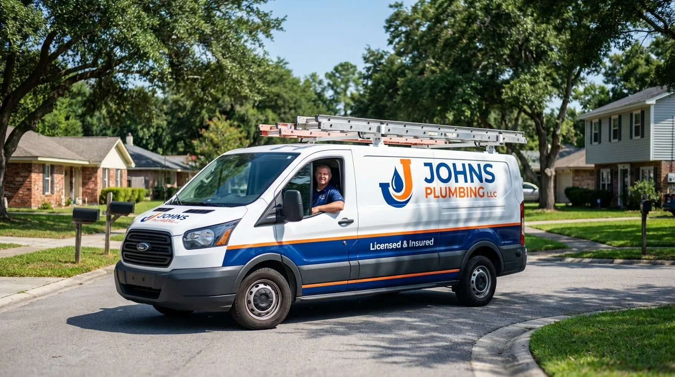 Johns Plumbing LLC service van in Chanhassen, MN