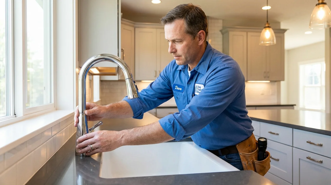 Kitchen faucet installation by Johns Plumbing LLC in Chanhassen