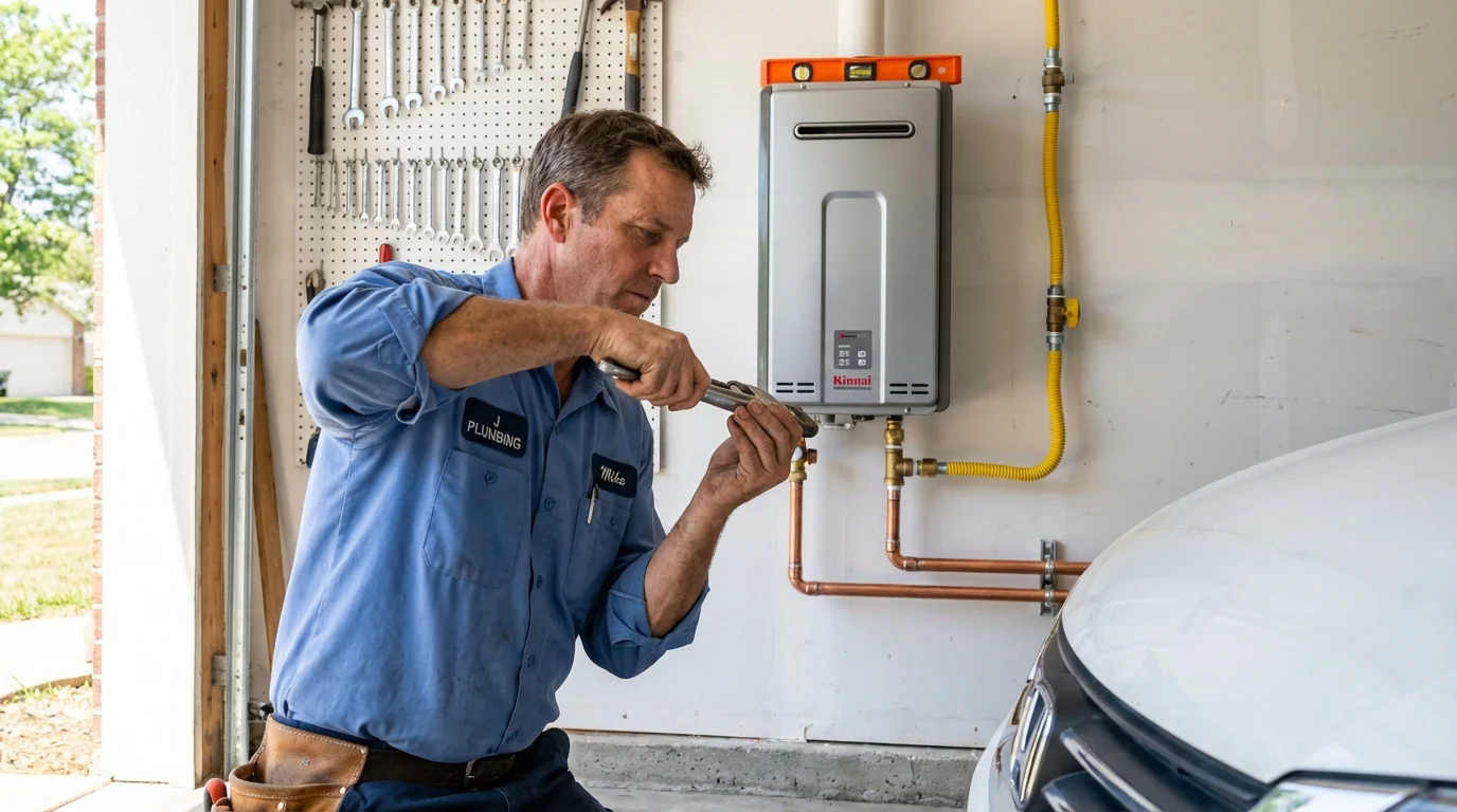 Tankless water heater installation by a Johns Plumbing LLC plumber in Chanhassen